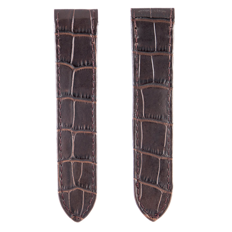Custom Brown Alligator Strap for Cartier Santos 100 Large