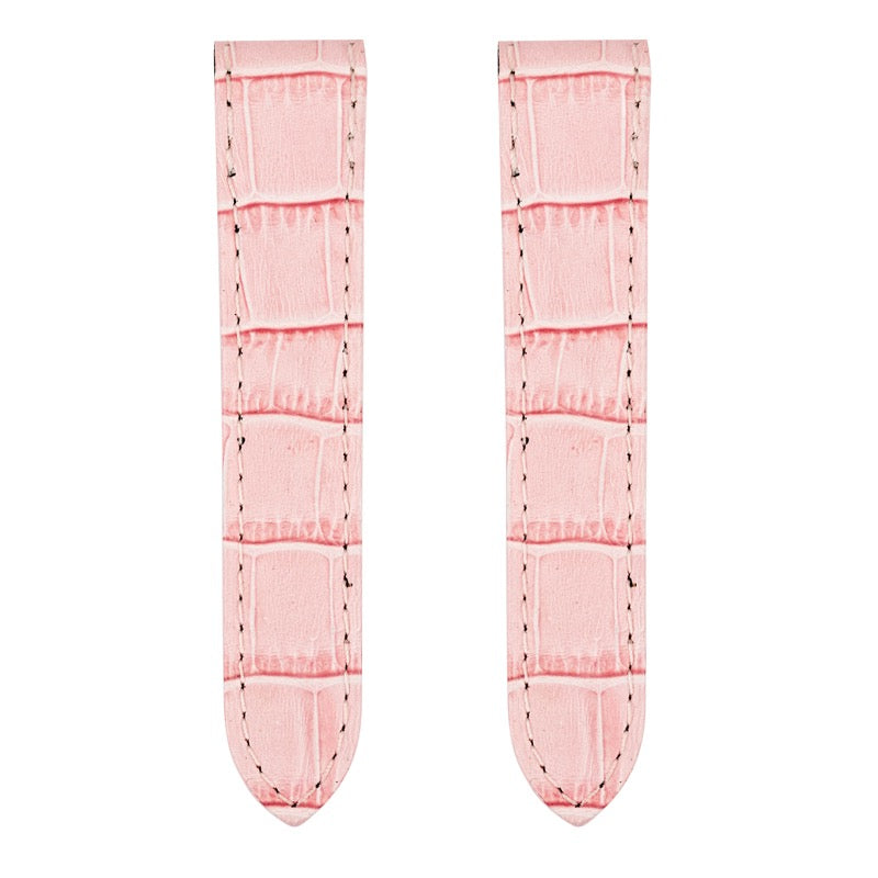 Custom Light Pink Alligator Strap for Cartier Santos 100 Midi