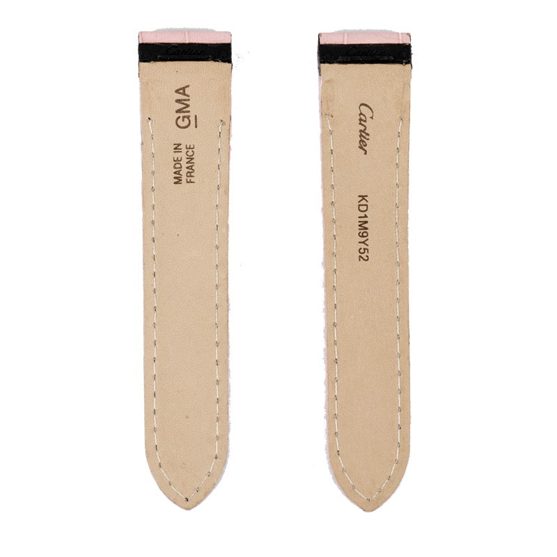 Custom Light Pink Alligator Strap for Cartier Santos 100 Midi
