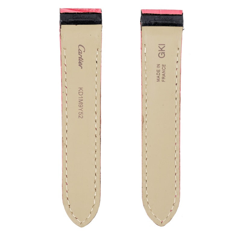 Custom Pink Alligator Strap for Cartier Santos 100 Midi