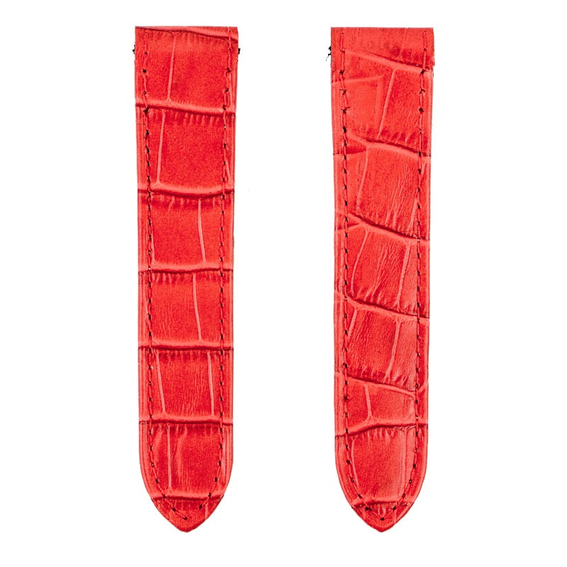 Custom Red Alligator Strap for Cartier Santos 100 Large